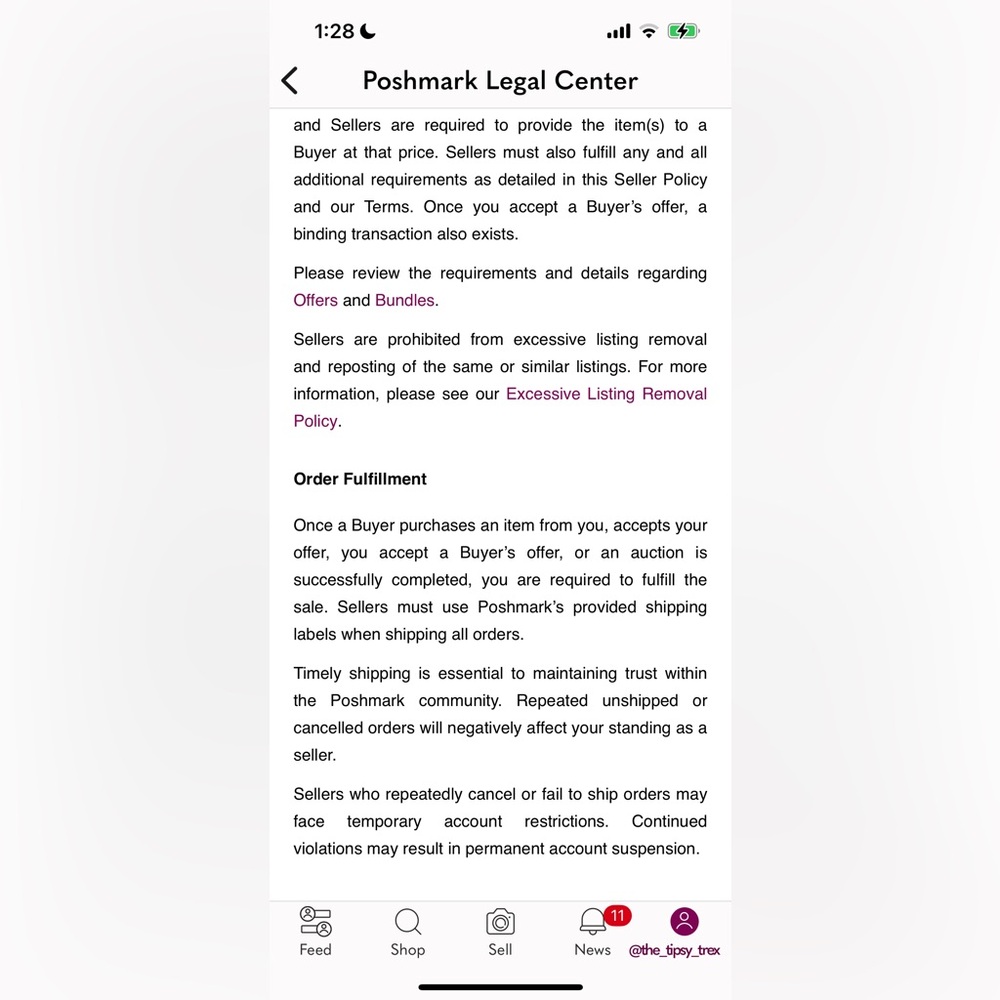 Updates to Show Policies